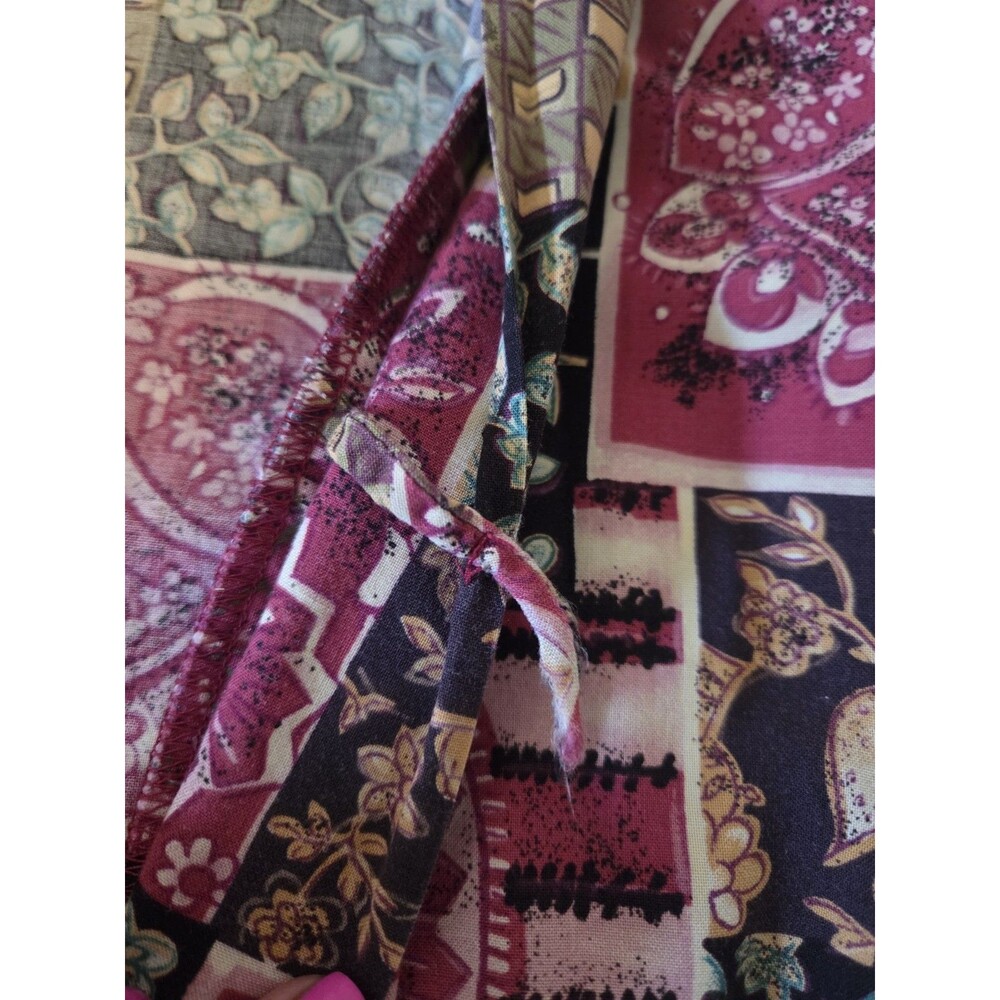 VINTAGE Sophia Morgan WIOR Patchwork Kimono Robe 70S 80S 90S Lounge Cotton Boho - Picture 13 of 14